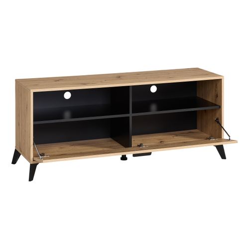 Meuble TV industriel UMBRIA II Imitation chêne / noir