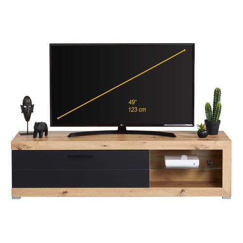 Meuble TV REMO II Imitation chêne / noir