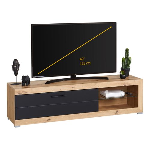 Meuble TV REMO II Imitation chêne / noir