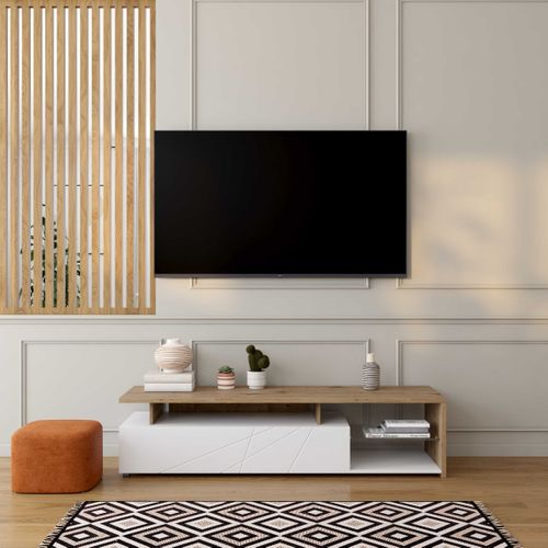 Meuble TV L.170 ARCTIC II Imitation chêne / blanc