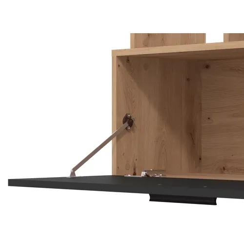 Meuble TV L. 168,5 cm BRAGA Imitation chêne et noir vue détaillée