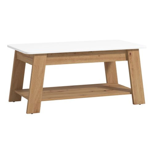 Table basse ELIAS Blanc/ imitation chêne