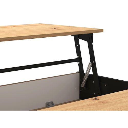 Table basse plateau relevable TARANTO Noir/ imitation chêne vue accessoires