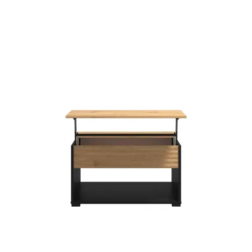 Table basse plateau relevable TARANTO Noir/ imitation chêne