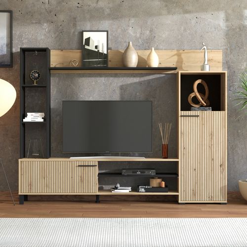 Mur TV RETIMNO imitation chêne