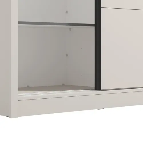 Armoire 2 portes coulissantes avec miroir ALBI grège vue détaillée