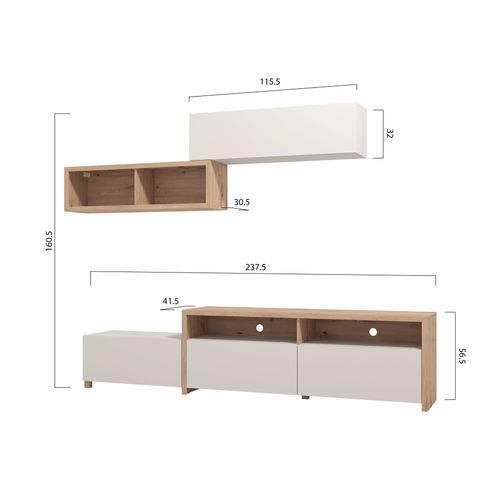 Mur TV L. 237 AUREL Sable