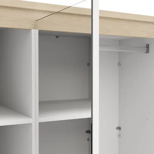Armoire 4 portes et 2 tiroirs ABERDEEN blanc laqué vue de derrière