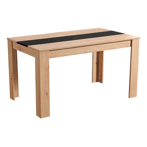 Table à manger L.132,5 cm DOMUS Imitation chêne et noir
