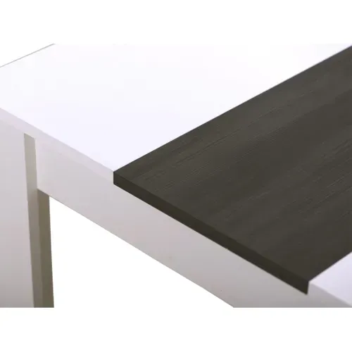 Table à manger L.132,5 cm DOMUS Blanc et imitation bois noir vue détaillée