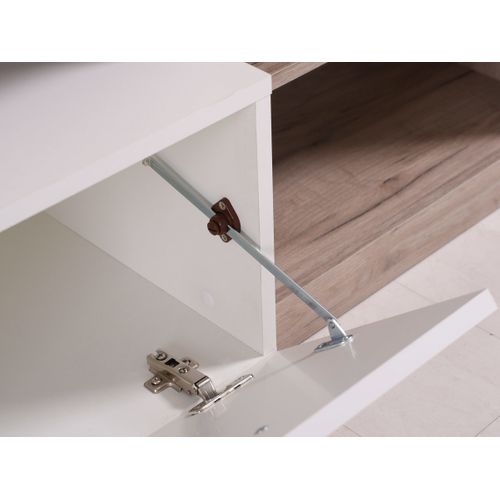 Meuble TV GLEN blanc et imitation bois