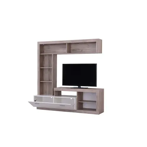 Meuble TV GLEN blanc et imitation bois