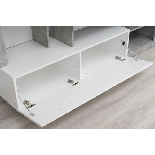 Meuble TV GLEN Blanc et Imitation béton