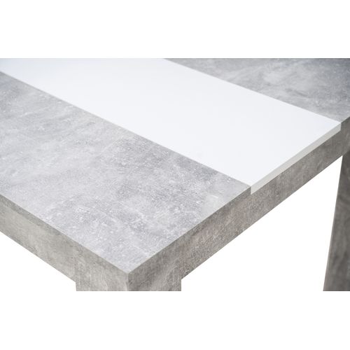 Table à manger L.132,5 cm DOMUS Imitation béton et blanc