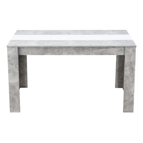 Table à manger L.132,5 cm DOMUS Imitation béton et blanc