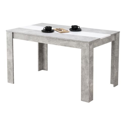 Table à manger L.132,5 cm DOMUS Imitation béton et blanc
