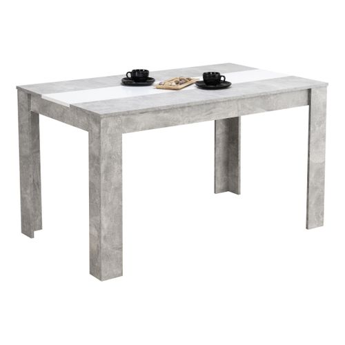 Table à manger L.132,5 cm DOMUS Imitation béton et blanc