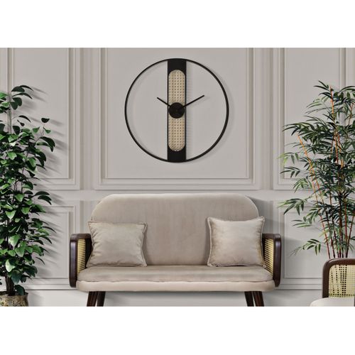 Horloge Murale Mf239, Métal, Noir, 60x5x60 Cm