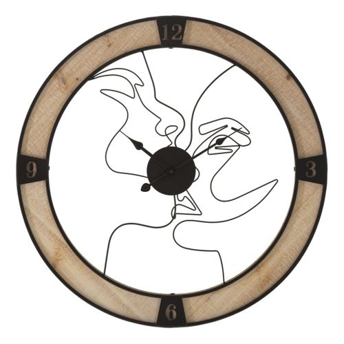 Horloge Murale Mf246, Bois, Marron, 60x3x60 Cm