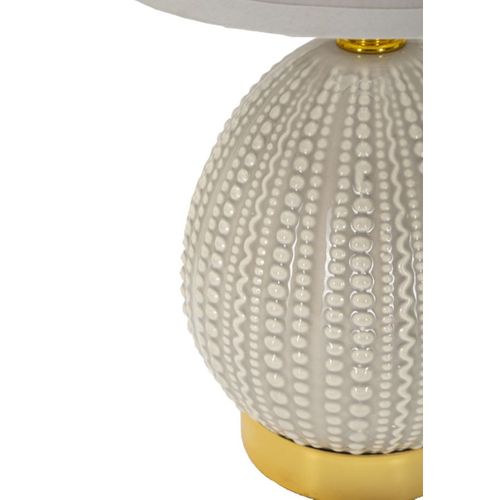 Lampe à Poser Dnieper, Céramique, Gris, 15x15x30,5 Cm