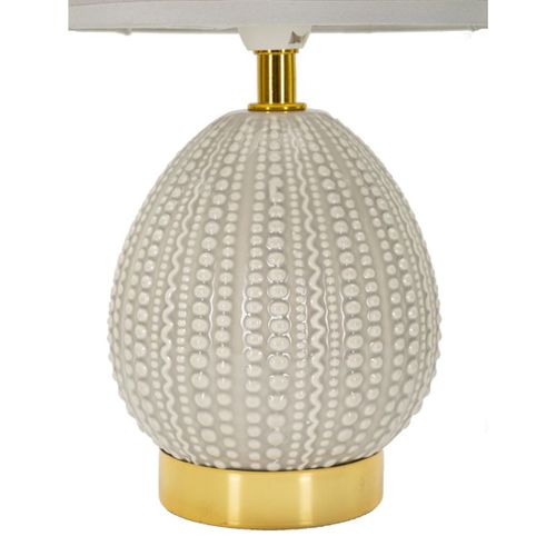 Lampe à Poser Dnieper, Céramique, Gris, 15x15x30,5 Cm