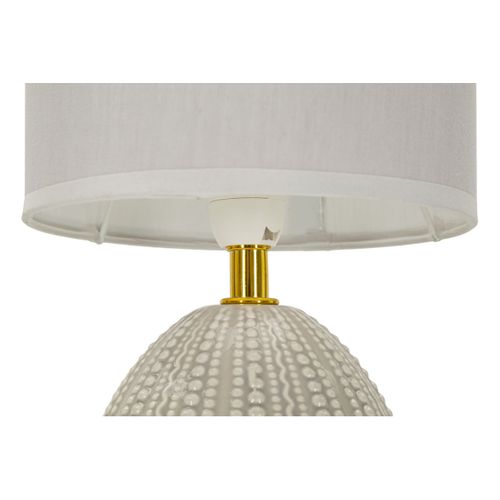 Lampe à Poser Dnieper, Céramique, Gris, 15x15x30,5 Cm