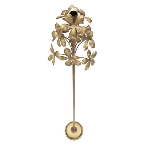 Bougeoir Mf335, Métal, Or, 17x17x118 Cm