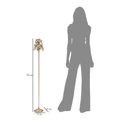 Bougeoir Mf335, Métal, Or, 17x17x118 Cm