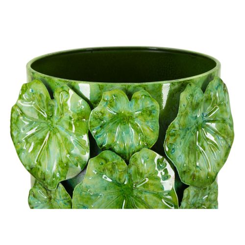 Vase Décoratif Emanuele, Métal, Blanc, 18x17,5x46 Cm