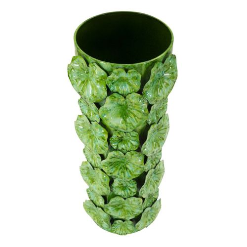 Vase Décoratif Emanuele, Métal, Blanc, 18x17,5x46 Cm