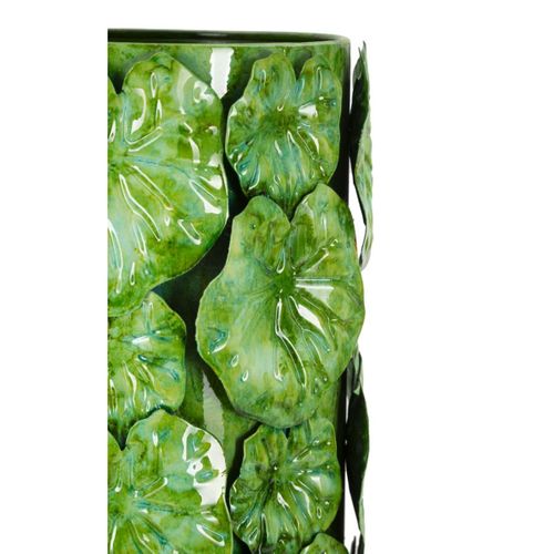 Vase Décoratif Emanuele, Métal, Blanc, 18x17,5x46 Cm