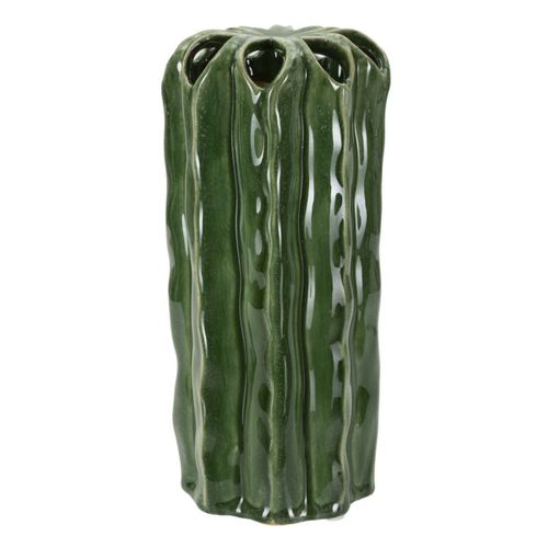 Vase Décoratif Edoardo, Céramique, Vert, 11,5x11,5x23,5 Cm