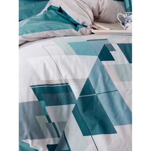 Parure De Couette 220 X 240 Cm Ranforce 100% Coton - 2 Taies 60x60 Cm Vert Pétrole