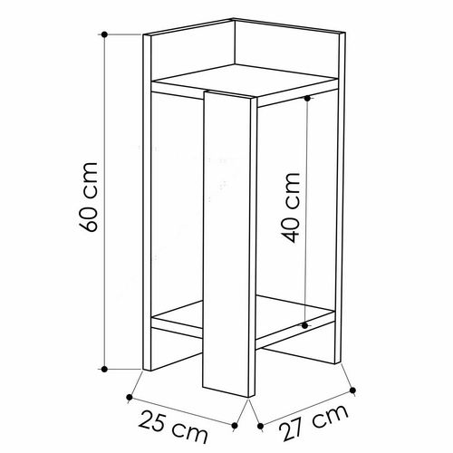 Elos Right Table De Chevet - 100 % Mélamine - Chêne, Anthracite