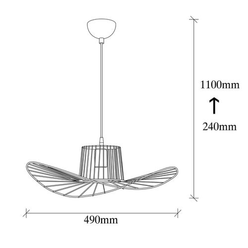 Suspension D'intérieur Design En Oréole - Diam. 50 Cm - Noir