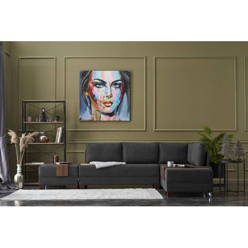 Canapé D'angle à Droite Modulable Gialos Tissu Anthracite