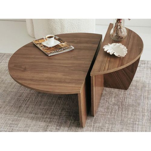 Lot De 2 Tables Basses - Coloris : Naturel - Aloeva