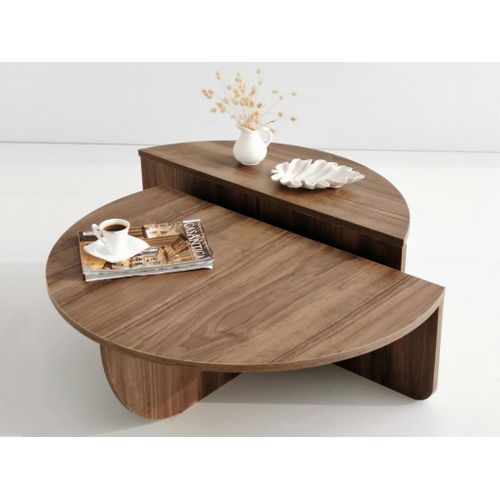 Lot De 2 Tables Basses - Coloris : Naturel - Aloeva