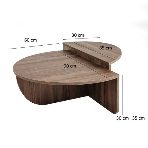Lot De 2 Tables Basses - Coloris : Naturel - Aloeva