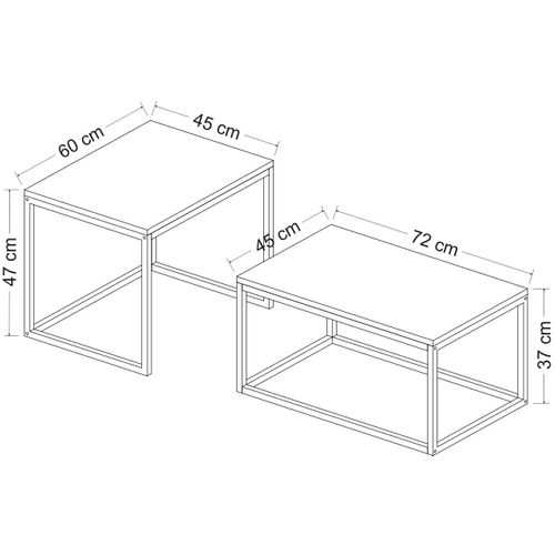 Leka Table Gigogne (2 Pièces) - 100 % Mélamine - Noir