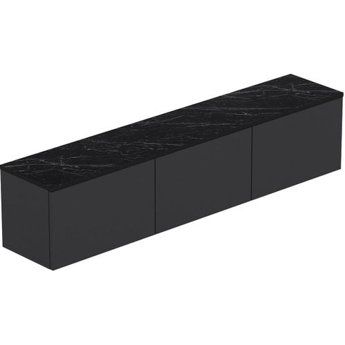 Meuble TV Mural Neon Anthracite 160 X 35 X 32 Cm – 3 Portes, LED Intégré