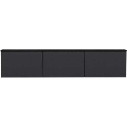 Meuble TV Mural Neon Anthracite 160 X 35 X 32 Cm – 3 Portes, LED Intégré