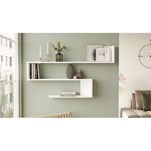 étagère Murale En Bois "wl10" - 120 X 14 X 71 Cm - Blanc