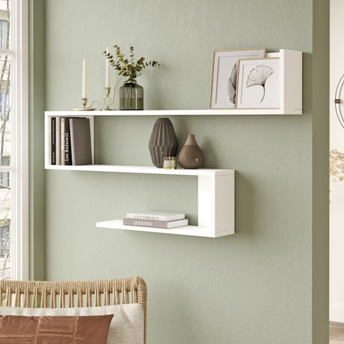 étagère Murale En Bois "wl10" - 120 X 14 X 71 Cm - Blanc