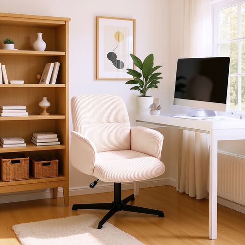 Fauteuil De Bureau Siège Pivotant Hauteur Réglable En Velours Côtelé