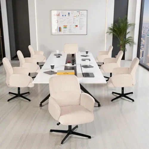 Fauteuil De Bureau Siège Pivotant Hauteur Réglable En Velours Côtelé