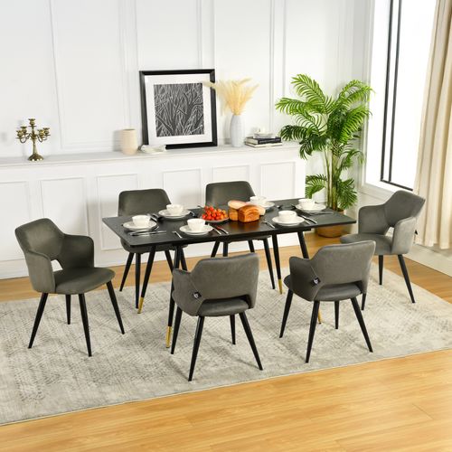 Lot De 6 Chaises De Salle à Manger Rembourrée En Tissu Adapté Aux Animaux De Compagnie, Vert