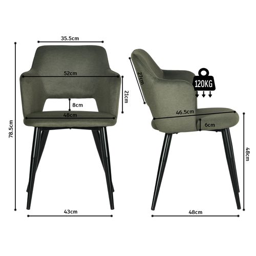 Lot De 6 Chaises De Salle à Manger Rembourrée En Tissu Adapté Aux Animaux De Compagnie, Vert