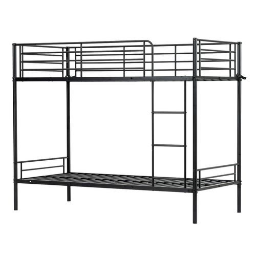 Lit Superposé 2 Places 90x190cm Pour Enfant, Noir