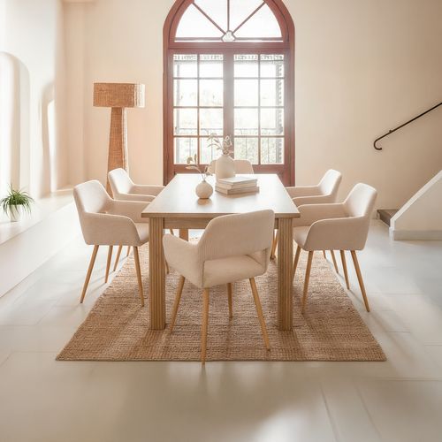 Table Salle à Manger Rectangulaire, 4–6 Personnes, 116x65x75cm, Chêne